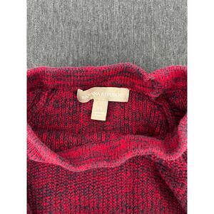 Banana Republic Marled Knit Sweater Women's XS Red Black Crew Neck Raglan